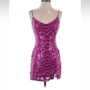 Pink sequin mini dress. Sz Sm. Sexy and cute!